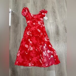 Chelsea28 Red Floral Kids Dress
